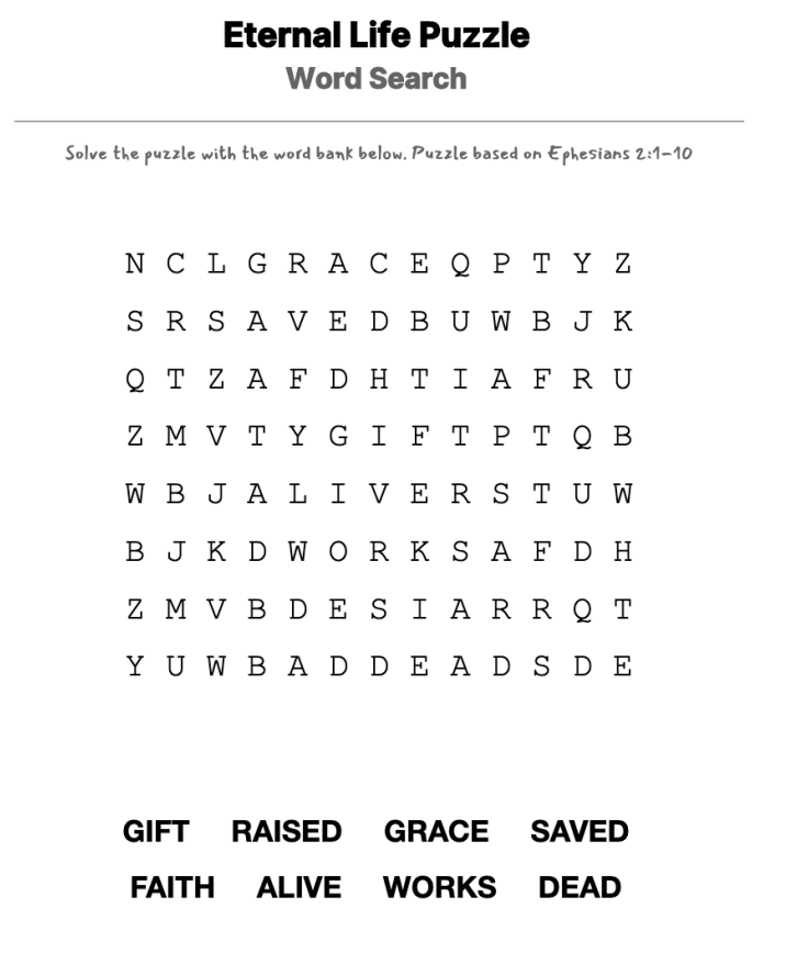 Transformed for a Purpose word-search